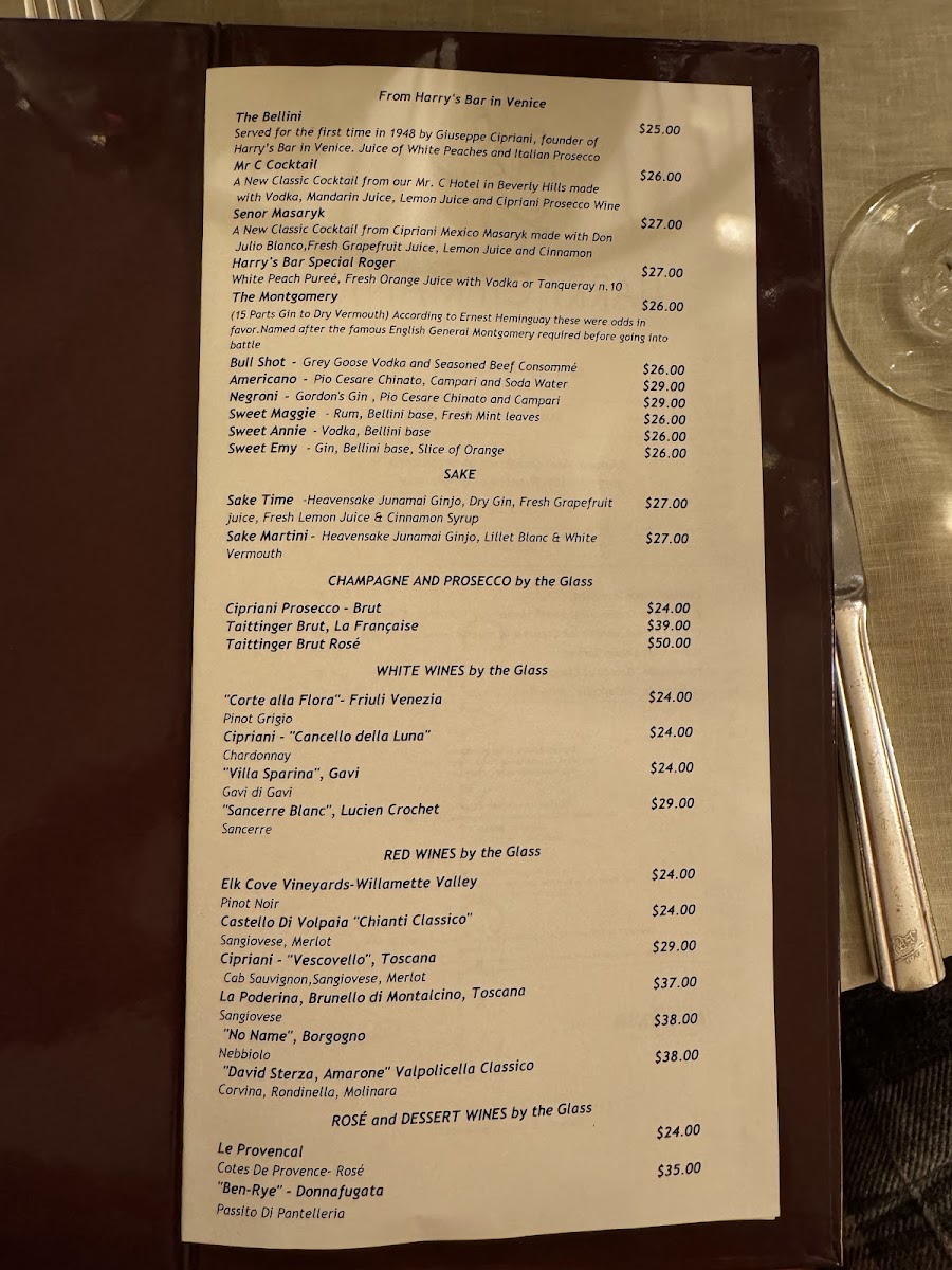 Harry Cipriani Menu - Image 3